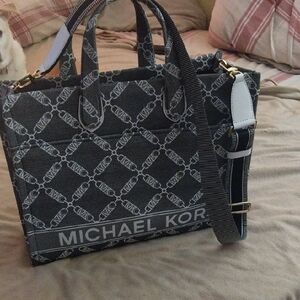 Michael Kors Black and Gray Men's Messenger Bag